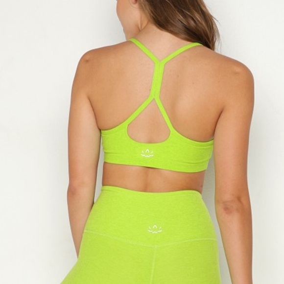 Beyond Yoga NWT Spacedye Slim Racerback Bra Matcha Green-Lime Size Large - Picture 2 of 5